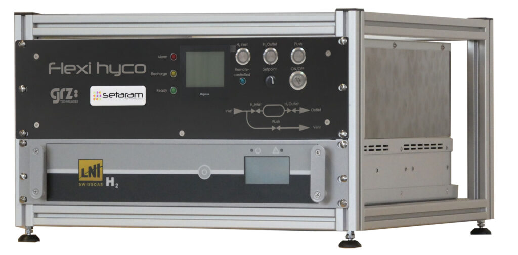 FLEXI HyCo storage compression device with a PEM electrolysis system.